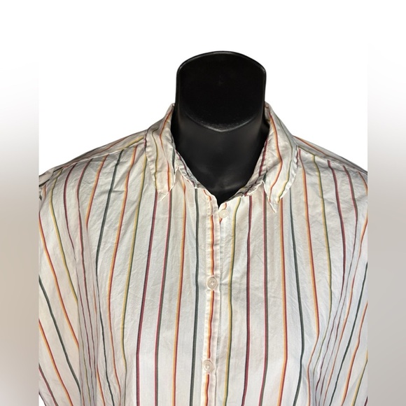 Madewell womens Central Shirt in Sadie Stripe white size small 100% cotton - Picture 9 of 12